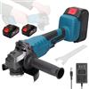 DE ROSA SHOP Smerigliatrice Angolare a Batteria 125mm con Motore Brushless 1800W, Senza Fili, con 2 Batterie 48V ad Alta Capacità,Ideale per tagliare, levigare, sbavare e lucidare metallo