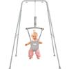 FUNLIO Altalena con Supporto per Neonati per 6-24 Mesi, Altalene Saltare Su per Bambini per Giochi Indoor/Outdoor, Maglione per Neonati/Ragazzo, con Catena Regolabile, Facile da Montare -Grigio