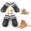 Arespark Scarpe protettive per cani, 4 pezzi, traspiranti, con suola antiscivolo, fibbie riflettenti, adatte per cani di media e grande, per attività all'aperto, colore nero, taglia 6