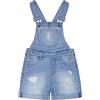 KIDSCOOL SPACE Graziosi Pantaloncini di Jeans per Bambine, Orlo Piegato Strappato Cinghie Regolabili Pantaloncini di Jeans Estivi,Azzurro,6-7 Anni