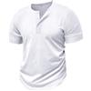 MakingDa Maglietta da Uomo Button Henley Collar Cuciture Contrastanti Henley Shirt Slim Fit Vintage Leggero Tennis Smart Tee Top Sport Basic Casual Estate Shirts Rosso M