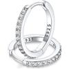 FaithHeart Strass Orecchini Argento S925 12mm Orecchini a Cerchio Oro con Strass Zirconi Orecchini Minimalisti