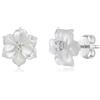 Schöner-SD Orecchini in argento 925 a forma di fiore in madreperla, 9 mm, Madreperla