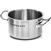 Forgast Pentola Professionale Acciaio Inox 4L Litri, Casseruola Pentola Induzione Gas Fornello Elettrico, Fondo Spesso Multistrato, Pentole da Ristorante, Lavabile in Lavastoviglie, Argento