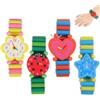 STOBOK 4 orologi da polso in legno, modello per bambini, festa di compleanno (motivo casuale)