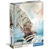 Clementoni - Puzzle 1000 Pezzi per Adulti e Ragazzi, Collection, Tema Amerigo Vespucci, Compact Box con Poster Incluso, Illustrazione Marittima con Galeone, Made in Italy, 70x50 cm, 39948