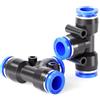 TAILONZ PNEUMATIC Raccordi a T in plastica da collegare a 3 vie per il collegamento del tubo con il Push Fit Push Lock PE-8 (confezione da 10)