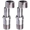 Gvrxec 2 adattatori per rubinetto da doccia, regolabile, lunghezza 40 - 55 mm, base inclinata a 360 gradi, attacco S in acciaio inox, per cucina e bagno