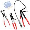 QOUBNIC Pinza per Fascette Auto, 3 Pezzi Pinza per Tubi Auto Fascette Stringitubo con Collo Dritto Pinze per Fascetti Stringitubo Pinze per Fascetti a Molla Per la Rimozione Installazione di Riparazio