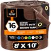 Xpose Safety Telone di copertura in poliestere marrone super resistente da 16 mm, impermeabile, resistente ai raggi UV, resistente agli strappi e agli strappi, con occhielli e bordi rinforzati Xpose Safety