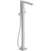 hansgrohe Tecturis E - Rubinetto per vasca da bagno a pavimento per 2 utenze, con soffione (2 getti) e tubo doccia da 1,25 m, Miscelatore monocomando per vasca, bianco opaco, 73445700