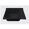 Negrari Pilozzo a Muro in PP con pilettone in metallo, Resistente agli agenti atmosferici, Kit di fissaggio e Kit di scarico inclusi, 58L x 38P x 21H cm, Nero