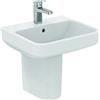 Ideal Standard - i.life B Lavabo da 50 cm con foro centrale per la rubinetteria aperto e foro del troppopieno. Colonna, semicolonna e sifone d'arredo da acquistare separatamente. Bianco