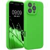 kwmobile Cover per iPhone 16 PRO Max Custodia - Back Case per Smartphone in Silicone TPU - Protezione Gommata - Verde Lime