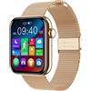 RUXINGX Smartwatch Donna Chiamate, 3 Cinturini 24H Cardiofrequenzimetro SpO2, 120+ Sport, Sonno Ciclo Mestruale Smart Watch IP68 per Android iOS Oro Rosa Regalo