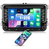 CAMECHO Autoradio CAMECHO Android 13 per VW Golf 5 Polo Skoda con Bluetooth, doppio DIN navigatore satellitare da 7 pollici con touch screen, Mirror Link FM/RDS WiFi SWC e USB