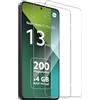 Cracksin [2 pezzi] Pellicola protettiva compatibile con Xiaomi Redmi Note 13 Pro 4G/5G, vetro stratificato, vetro temperato trasparente, antigraffio