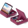 KDD Porta Tablet da Letto con Magazzino, Supporto Cuscino Tablet Pieghevole per Letto, Grembo e Scrivania, Supporto Tablet con Angolo Regolabile per iPad Pro 12.9, 10.5, Mini, Telefoni, Libri, Viola