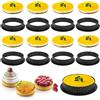 Cisixin 8 Pezzi Anello Crostata Forato, Stampo Rotondo Perforato, Stampo per Mousse Forato in Plastica Nera Tondo, Strumenti per Anello da Dessert da Forno Fai da Te, Nero