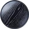 Flylin Vassoio rotondo in legno massello, 21 cm, nero, piatto da portata decorativo in legno per tè, caffè, snack, pasti, vassoio ottomano per la colazione con bordo rialzato, per casa, cucina, bagno, feste