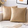 EMEMA Federe in velluto Copricuscini Decorativi Fodere Quadrate per Cuscino per Divano Camera da Letto Casa 40x40 cm Confezione da 2 Cachi
