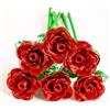 HunterBee 6 rose artificiali in metallo fatte a mano, impermeabili, antiruggine, decorazione floreale in alluminio, non sbiadisce, amore eterno, cortile, cucina, bagno, balcone, decorazione per esterni, fiori