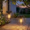 Kimjo Lanterne Solari da Esterno da Appendere, Metallo Lanterna Solare | IP65 Impermeabile Lampada Solare da Esterno, Luci da Esterno Giardino per Prato Festa Terrazza 2 Pezzi, Bianco Caldo