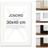 JCNORD Cornice Portafoto in Legno MDF Bianco 30x40 cm con vetro Acrilico Infrangibile | Cornice Portafoto Moderna per Pareti e Tavoli