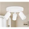 GeyouLux Faretti da Soffitto Orientabili 350° Rotonda Bianco a 3 Luci GU10