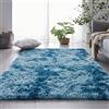 ROHATIM Tappeto Peloso Soggiorno Tappeti per Grandi Dimensioni Salotto Moderno cameretta Bimba tappeti,Tappeto morbido e Antiscivolo soffice per la camera da letto(Blu navy,80 x 150 cm)