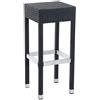 METRO Professional Sgabello da Esterno con Poggiapiedi Barbados, Alluminio/Rattan Sintetico, Sedia per Bar, Ristorante e Giardino, Nero