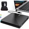 PeroBuno Unità CD DVD +/-RW esterna USB 3.0 TYPE C, lettore CD/DVD portatile per laptop PC desktop iMac MacBook Pro/Air Windows 11/10/8/7/XP Linux Mac OS con Scatola