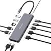 Verbatim Hub USB C 13 in 1, adattatore multiporta USB-C a HDMI, RJ45, USBA-A e USB-C PD, con lettore di schede SD, per Mac, MacBook Pro/Air, iPad Pro, Thinkpad, Windows Computer, Laptop e Co, 32153