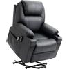 DecHome Poltrona Relax Reclinabile Poltrona per Anziano Elettrica Alzapersone Massaggiante in Ecopelle 88x92x106 cm colore Nero - 606-936BK