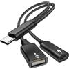 MOGOOD Adattatore da USB C a USB con ricarica Tipo C, splitter OTG Tipo C con ricarica rapida PD da 60W compatibile per Galaxy S22,Switch, Google Chromecast con Google TV,Pi-KVM,stampante 3D
