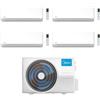 Midea Climatizzatore Quadri Split serie Breezeless E 9+9+9+9 con M4OE-28HFN8-Q Inverter R 32 Wi-Fi Classe A++ ,