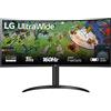 LG 34WP75CP Monitor 34 QHD UltraWide Curvo LED VA HDR 10, 3440x1440, 1 ms, AMD FreeSync Premium 160Hz, Audio Stereo 14W, HDMI 2.0 (HDCP 2.2), Display Port 1.4, USB-C, Flicker Safe, Nero