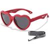 Maesy Occhiali da sole per bambini 0-2 anni - Protezione polarizzata UV400 - Montatura flessibile e flessibile - Elastico regolabile - Occhiali da sole sicuri e comodi - Cuore - Maes, Colore: rosso