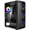 VEVOR Case per PC Compatto, 4 Ventole ARGB da 120 mm Case per Computer da Gioco con Pannello in Vetro Temperato ad Alto Flusso d'Aria, per GPU Fino a 320 mm di Lunghezza, per ATX / M-ATX / ITX