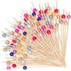 LIERFIS 200 Pezzi Stuzzicadenti Cocktail, 12CM Stecchini per Aperitivo, Spiedini da Cocktail in Bambù per Bevande, Frutta, Salumi, Panini, Guarnizione da Bar, Cibo da Festa,Multicolore