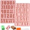 winbest Stampo in silicone, riutilizzabile, 26 lettere, in silicone, con spatola in silicone, alfabeto, grande, per stampi fai da te, torte, cioccolato, cracking (rosa)