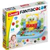 Quercetti Fantacolor Junior, Gioco Educativo Mosaico Bambini 3D con Bottoni Colorati per Bambini, Giochi Bambini 2 Anni con Valigetta Portatile, 48 Bottoni e 8 Schede, Giochi Montessori, Made in Italy