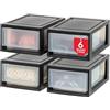 IRIS USA Iris Ohyama, Cassetto di stoccaggio, Torre di stoccaggio in plastica per ufficio, Set di 4, MSD-1, nero
