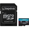 Kingston 64GB Scheda microSD CanvasGo+ 200MB/s A2 U3 V30 adapt [SFKINMDG64SDG40]