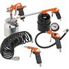 BLACK+DECKER 9045853BND Accessori Compressore d'Aria, 230 V, Nero, BD KIT 5 PCS METALLO, Set di 5 Pezzi