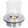 Divina Fire Bruciatore Tondo con Vetro per Camino a bioetanolo biocamino Inox 3 lt d.35