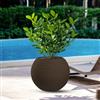 DIVINA GARDEN Vaso in Resina da Esterno Interno per Piante Tondo a Sfera di Design d.40x33h Botticelli Marrone