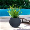 DIVINA GARDEN Vaso in resina da esterno interno per piante tondo a sfera di design d.40x33h Botticelli Grigio