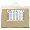 DIVINA GARDEN Telo Laterale per Gazebo richiudibile con finestre in Tessuto Beige 300x200 cm