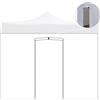 Divina Garden Telo Laterale 2x2m Bianco Impermeabile con Porta avvolgibile per Gazebo richiudibile